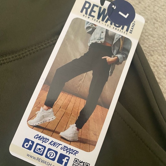 Rewash Dark Green Cargo Joggers - Picture 2 of 4